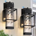 thumbnail image 1 of Luces de pared para exteriores SHIMR, paquete de 2 unidades, con base E26, del anochecer al amanecer, 1 of 7