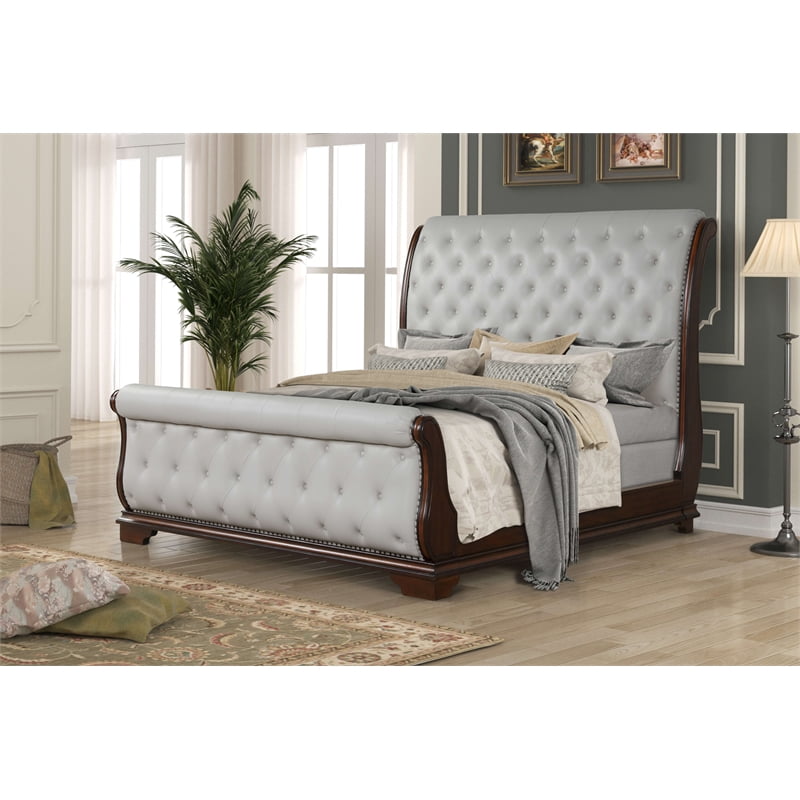 Montage Tufted Upholstery King Bed made with Wood in Walnut - Walmart.com