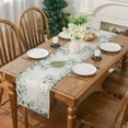 thumbnail image 4 of Spring Summer Table Runner, Spring Summer Decorations Off White Eucalyptus Leaves Green Table Runner Seasonal Summer Decor for Home Holiday Party Decor Dining Table Decoration (13'''' x 36''''), 4 of 6