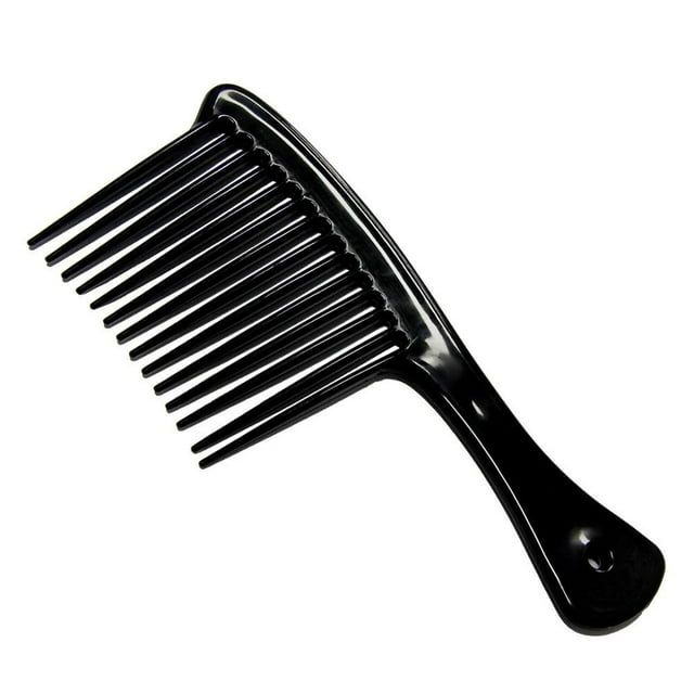 3pcs Large Wide Tooth Comb Handle Detangling Reduce Hair Loss Brush Tool (Black+Pink+Blue)