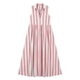 thumbnail image 5 of Lenpel Striped Maxi Dresses for Women Summer Collared Sleeveless Casual Long Dress Fashion Button Flowy Beach Vacation Sundresses, 5 of 5