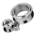 thumbnail image 1 of Crystal Stone Encrusted Flesh Tunnel Plug, 1 of 1