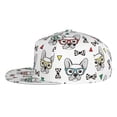 thumbnail image 3 of Daiia Cute French Bulldog print Flat Bill Hats Flat Brim Trucker Cap Baseball Cap Adjustable Classic Low Profile Hat Unconstructed Plain Cap, 3 of 9