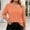 Orange, variant on Fnooota Women's Plus Size T-shirts, Classic Casual Summer Asymmetrical Neck 3/4 Sleeve Tops Khaki Size L-4XL