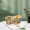 thumbnail image 1 of OULII Creative Graduation Blessing Card 3D Popup Golden Paper 1 Set for Greeting Themed Celebration, 1 of 8