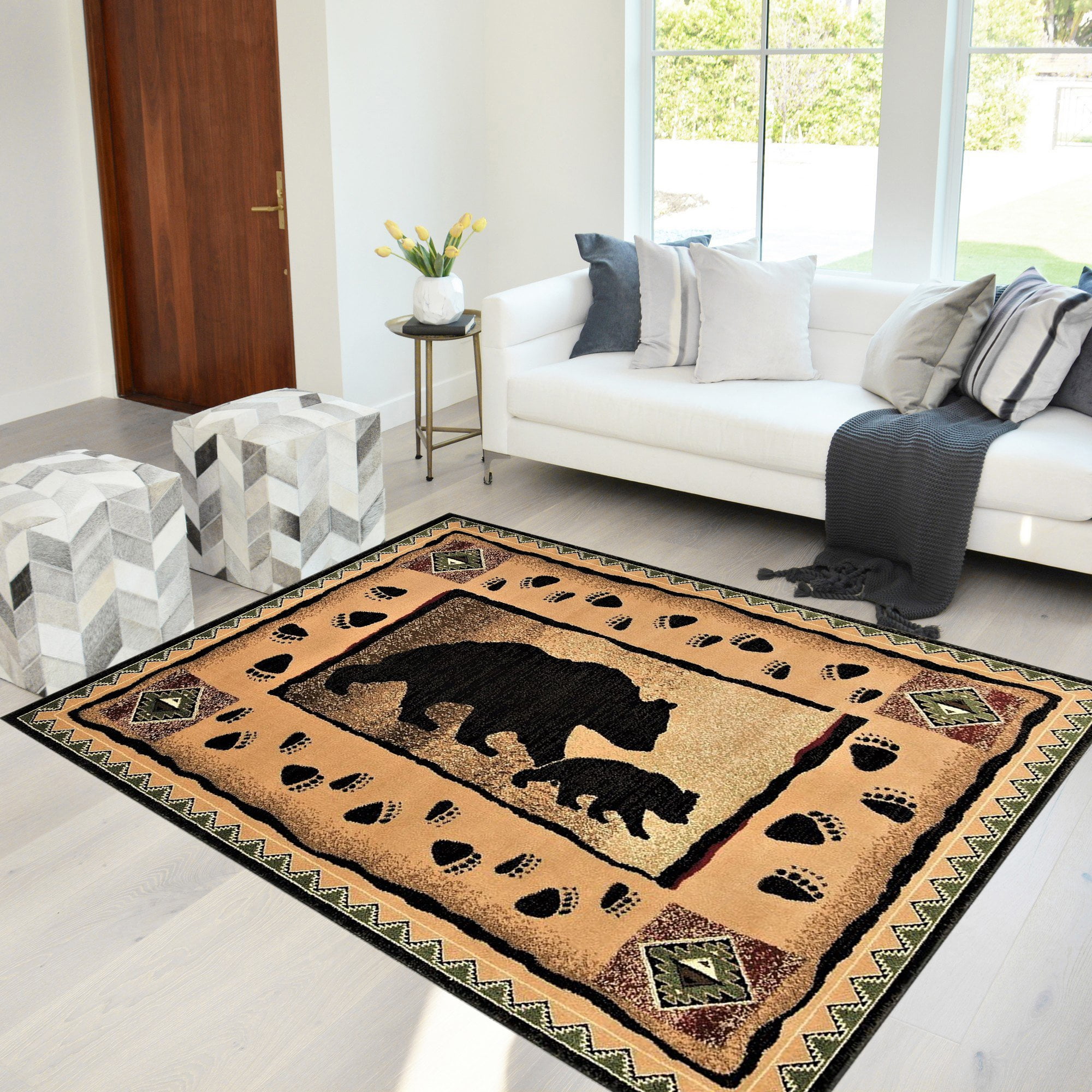 Handcraft Rugs Cabin Rug Lodge, Cabin Nature and Animals Area Rug