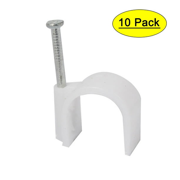 20mm Dia Plastic Wall Mount Electric Cable Circle Nail Clips Fasteners
