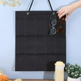 thumbnail image 3 of 1pc Wall Hanging Sunglasses Bag Black Wall Mounted Dust Proof Sunglasses Storage Bag Protable Foldable Jewelry Organizer with 15 Slots for Makeup Room Bussiness Travel Carrying 5.7x3in, 3 of 9