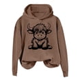 thumbnail image 2 of Uootdi Hoodies for Women Cute Highland Cow Printed Funny Graphic Long Sleeve Sweatshirt Plus Size Cowgirl Y2K Clothes, 2 of 3