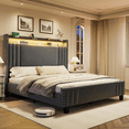 thumbnail image 4 of Cama King Size con Cabecera Alta y luz LED, 4 of 8