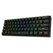 Redragon K630 Dragonborn 60% Wired RGB Gaming Keyboard, 61 Keys Compact Mechanical Keyboard with Tactile Brown Switch, Pro Driver Support, Black