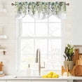 thumbnail image 3 of Green Eucalyptus Leaves Tie Up Valance Curtains for Windows, Kitchen Curtains Window Treatments, Summer Botanical Weeping Short Window Shades Valances for Bedroom Bathroom Cafe 54"x18", 3 of 8