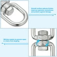 thumbnail image 5 of Uxcell Double Ended Swivel Eye Hook M4 Working Load 65kg/143 lbs 316 Stainless Steel Eye to Eye Swivel Shackle 4Pcs, 5 of 6