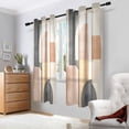 thumbnail image 2 of Yayeee Window Curtains Light Filtering 63"x42" Grommet Panel Pair Home Living Room Decor, Abstract Shapes, 2 of 7