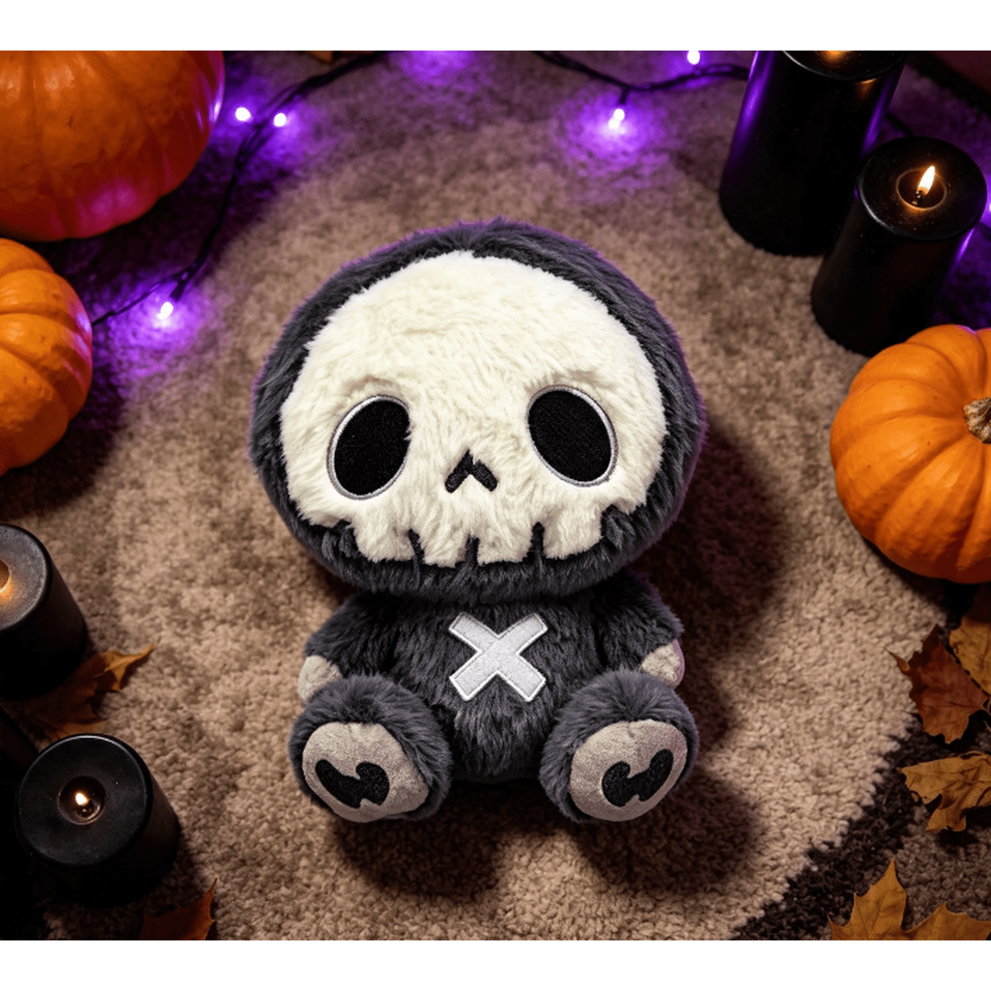 Plush Skeleton Doll Soft Stuffed Toy Halloween Plushie Ornament for Home Office Desk Display Gift Halloween Decoration for Home Room