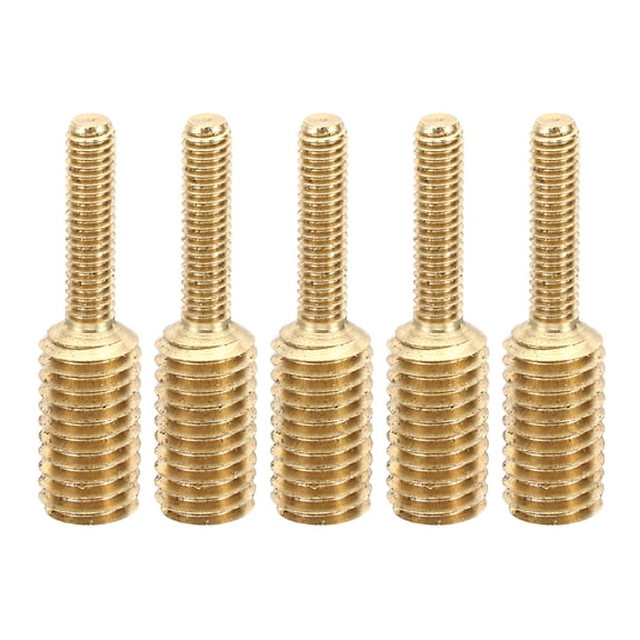 Uxcell M4x0.7 to M8x1.25 Double End Stud Screw Bolt, 5pcs Brass Rod Bolts Thread Reducer Adapter 32mm