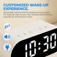 thumbnail image 3 of REGALWOVEN Compact Digital Alarm Clock, Small Size, Adjustable Volume, Dual Alarms, Ideal for Travel/Office White 4.1"L x 1.6"W x 1.6"H, 3 of 6