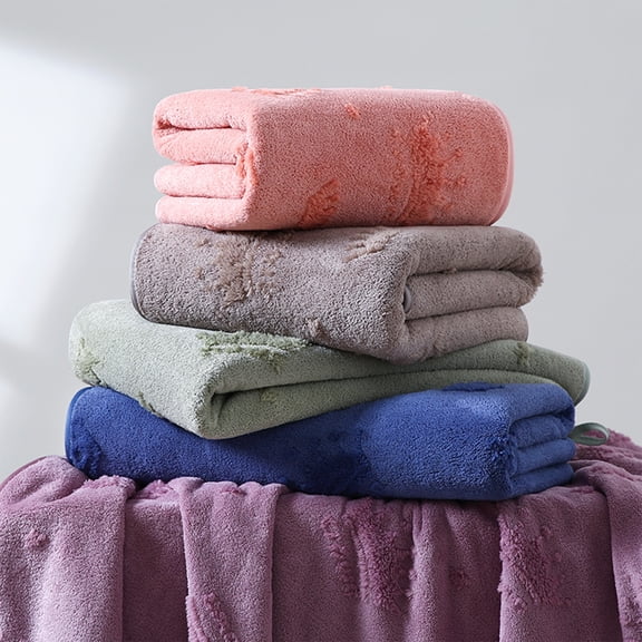 Summer Savings Clearance! Boovnll Bath Towels, 28x55" Super Soft & Highly Absorbent Solid Color Velvet Towels, Quickly Dry Microfiber for Bathroom, Hotel, Pool, Gym, Spa, Beach, Towels for Bathroom