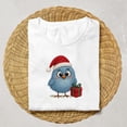 thumbnail image 2 of Cute Christmas Bird Embroidery Design – Blue Chick with Santa Hat & Gift, 2 of 5