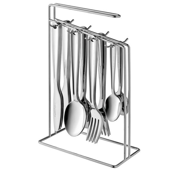 BergHOFF Altao Ensemble de Couverts en Acier Inoxydable 25 Pcs, Rangement Pratique, Ralph Kramer, Design Élégant, Finition Miroir, Argent