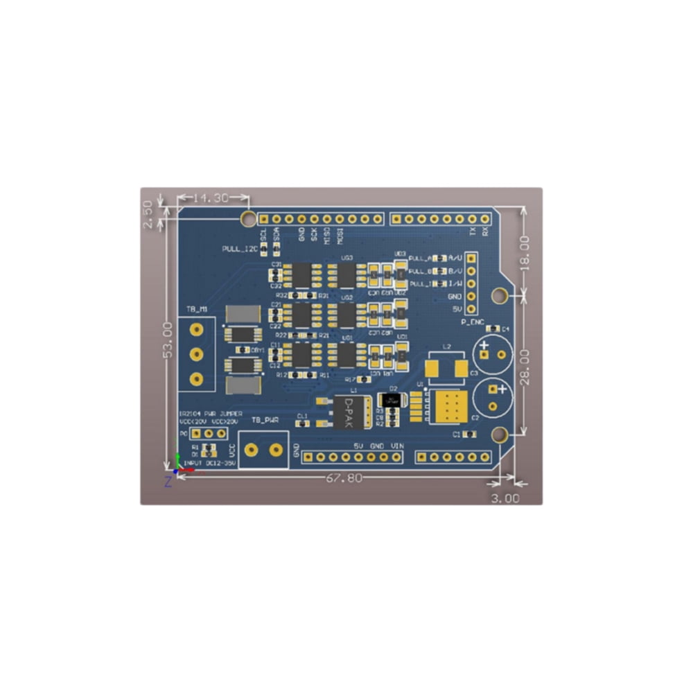 Brushless Motor Driver Module FOC Brushless Motor Driver Board Compatible with Simple FOC Shield V2.0.4 DC12-35V BLDC Driver Circuit Brushless Motor