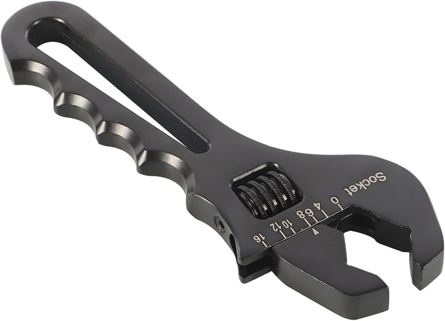 MKEUDQ-3AN-16AN Adjustable Wrench Spanner Lightweight Aluminum for An Hose Fitting Adapter End Black