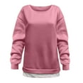 thumbnail image 5 of Women Off Shoulder Sweatshirt Slouchy Tunic Shirt Long Sleeve Pullover Tops Cotton Sweater Short Dress Jumper Top, 5 of 5