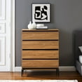 thumbnail image 3 of Walker Edison Urban Industrial 4 Drawer Vertical Dresser, English Oak, 3 of 11