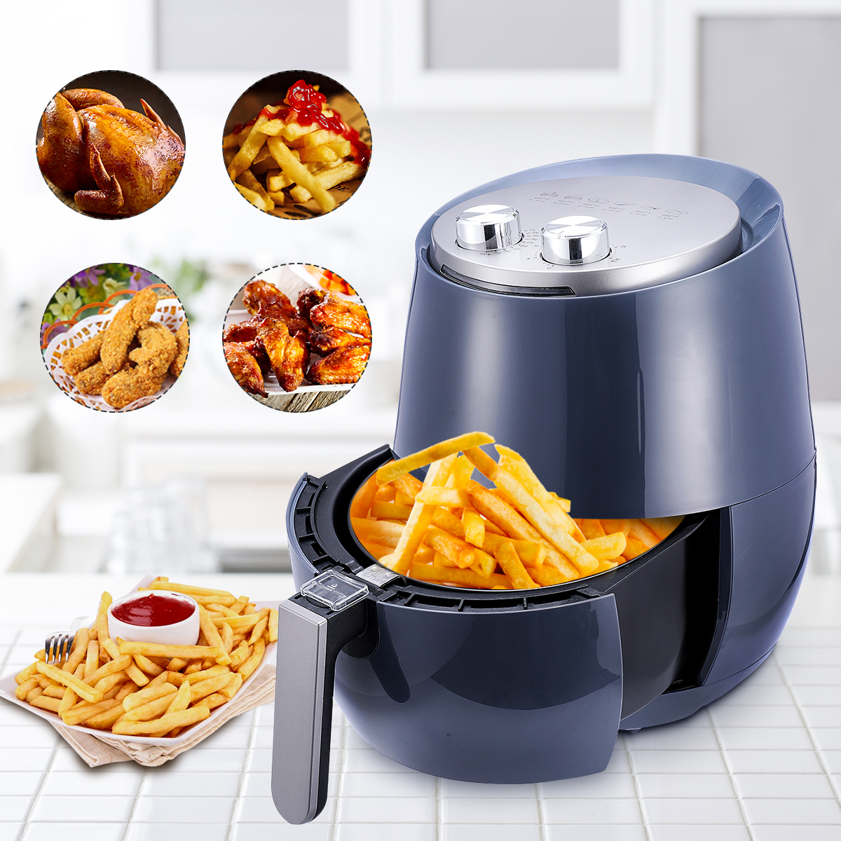 Air Fryer, 3.8 Quart Electric Hot Air Fryers Oven Oilless Cooker , 1400