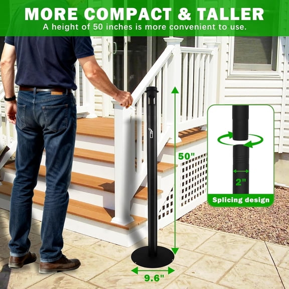 Outdoor Ashtray Stainless Steel Standing Cigarette Disposal for  Home Garden