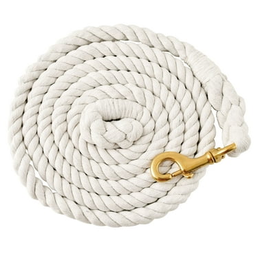 Jeffers Equine Nylon Horse Lead Rope, 5/8" x 8', Light Green - Heavy Duty, Durable Nylon Rope with Bolt Snap, Rust Resistant Brass Hardware for Horses - Training, Grooming, & Equestrian Accessories
