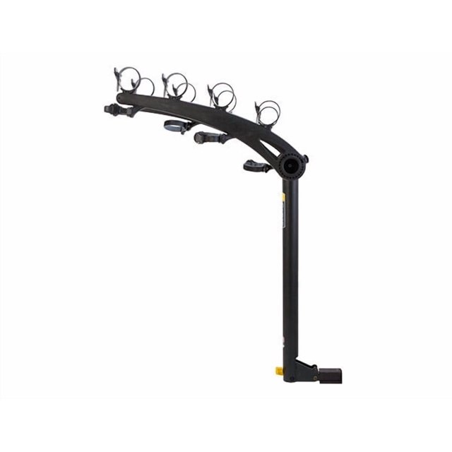 Saris Bike Rack 884 Bones; 1-1/4 Inch And 2 Inch Receiver Hitch Mount; Holds 4 Bikes; Up To 140 Pound Weight Capacity; Bike Frame Clamp; Without Lock; Foldable; Black; Steel