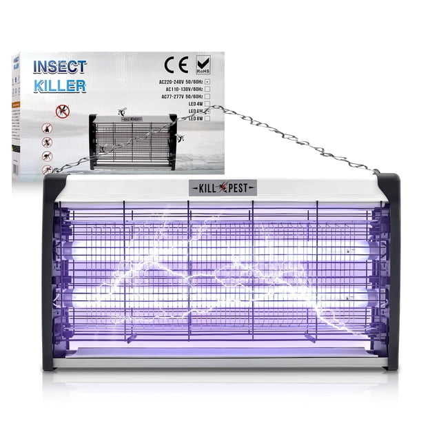 Mata Mosquitos Electrico, Mata Moscas para Pared con Doble Lámpara de 6W, Eliminador de Zancudos con Luz Púrpura, Trampa para Mosquitos de Forma Segura, Adecuada para Hogar, Rest