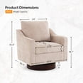 thumbnail image 6 of Ktaxon 360° Swivel Accent Chair Soft Chenille Fabric Arm Chair High Resilience Cushion Ideal for Living Room  Bedroom Furniture Khaki, 6 of 12