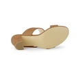 thumbnail image 5 of BLISSFUL STEP Women's Open Toe Chunky High Heel Slide Sandals Camel 9.5, 5 of 6