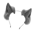 thumbnail image 3 of 2 diademas con orejas de gatito para el pelo, accesorios para fotos de cosplay navideños. gris y rosa, 3 of 9