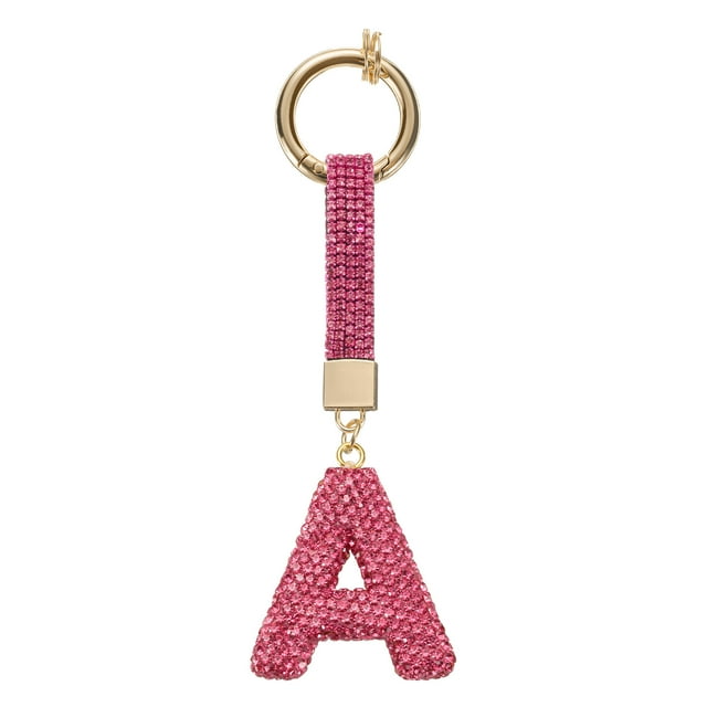 Uxcell Charm de Letra A de Alfabeto con Rhinestones para Fabricación de Joyas, Rojo Rosa
