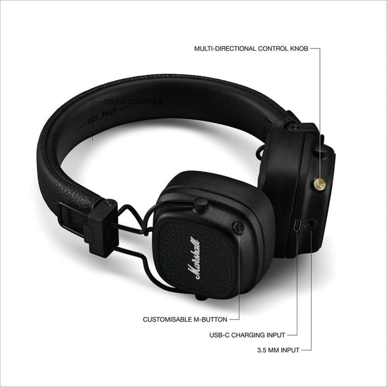 Marshall Major V On-Ear Bluetooth Headphones, Wireless, Foldable