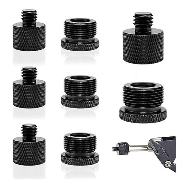 8 adaptadores para soporte de micrófono, adaptador de micrófono de 3/8 a 5/8 para soporte de micrófono de monitor de tornillo de cámara