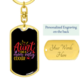 thumbnail image 3 of Aunt Like a Mom  Stainless Steel or 18k Gold Premium Swivel Dog Tag Keychain, 3 of 16