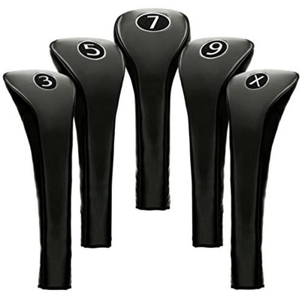 New Black Zipper 3 5 7 9 X Leatherette Fairway Golf Club Covers Wood