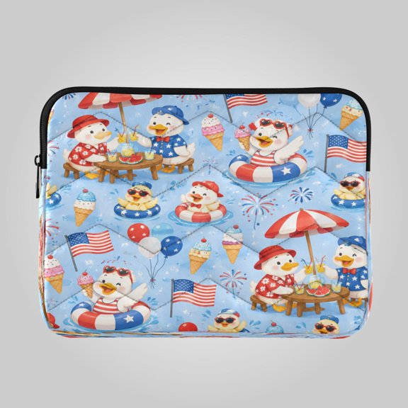 13in Laptop Bag Briefcases Computer Inner Bags Computer Bags Laptop Sleeves Work Travel School Bag Patriotic Summer Ducks Design