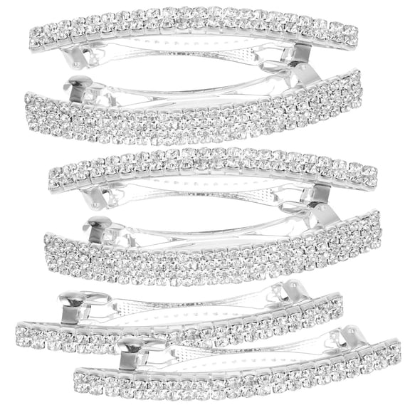 MEIBUTYUP 6Pcs Rhinestone Hair Barrettes for Women, Sparkling Hair Clips for Daily Wear and Special Occasions