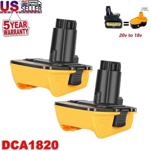 2-Packs Replace DCA1820 Battery Adapter for Dewalt 18V Tools, Convert 20V Max XR Lithium Battery DCB203 to 18V XRP NiCd NiMh Battery DC9098 DC9096
