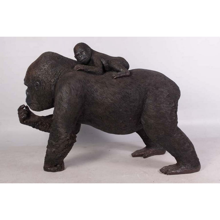 life size bronze gorilla outdoor yard statue for sale