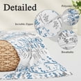 thumbnail image 3 of Blue Grey Botanical Throw Pillow Covers, Spring Floral Summer Farmhouse Soft Breathable Pillow Cases with Invisible Zipper for Sleeping, Queen Size Pillowcases for Couch Bed Sofa Chair 20x30 Inches, 3 of 9