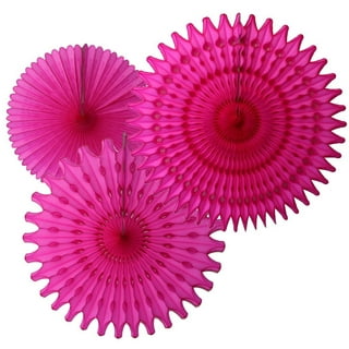 Hanging Maroon Tissue Fan Decorations, Set of 3 (21 inch, 18 inch