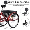 thumbnail image 2 of PRIJESSE 26 Inch Adults Tricycle 7-Speed for Shopping and Travel with basket Multifunctional and Practical 3-Wheel Bike（Red）, 2 of 9