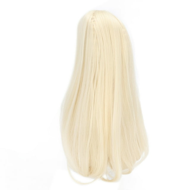 Poupée Jouet Poupée Cheveux Longs Faux Cheveux Diy Poupée Cheveux Longs Jouet Tête de Poupée Tissu en Maille Émoussé Frange Cheveux Longs Faux Cheveux pour Simulation Diy Poupée Modélisation Couleur Or