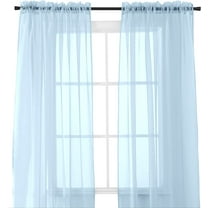 Elegant Comfort (2-Piece) Multipurpose Solid Colored Drapes, Semi-Sheer Window Curtains with 2 inch Rod Pocket, 60 X 84 inches, Light Blue